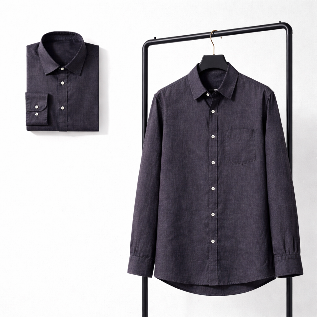 Camisa de lino midnight navy lugano