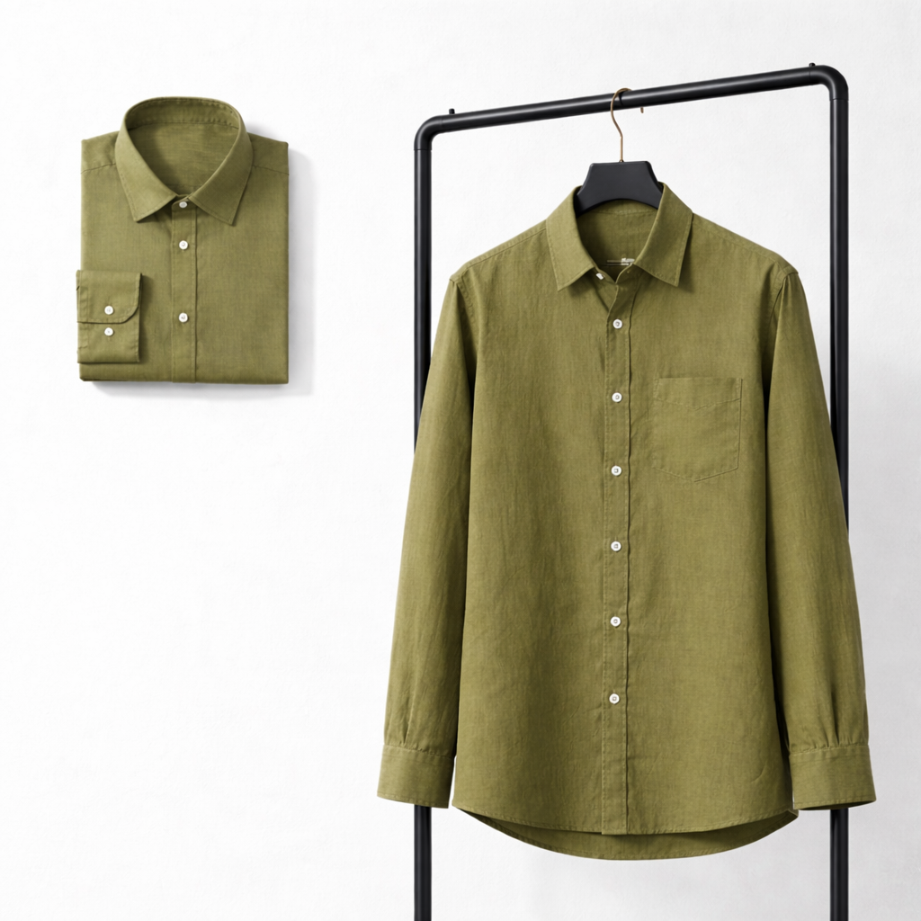 Camisa de lino olive green lugano